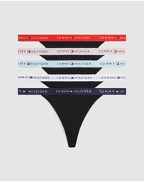 Tommy Hilfiger - 5-Pack Essential Logo Waistband Tanga Thongs