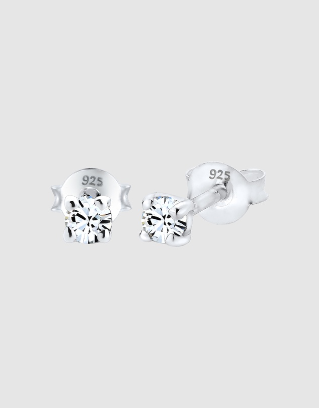 Elli Jewelry - Crystal Stud Earrings in 925 Silver