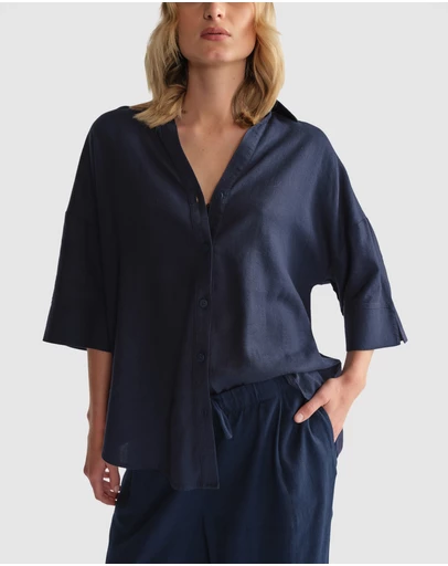 Decjuba - D-Luxe Linen Blend 3/4 Shirt