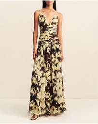 Shona Joy - Benny Plunged Gathered Maxi Dress