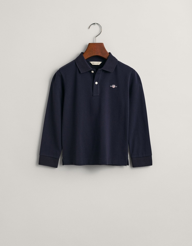 Gant - Kids Shield Long Sleeve Piqué Polo Shirt