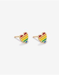Michael Hill - Heart Stud Earrings in 18Kt Vermeil with Enamel