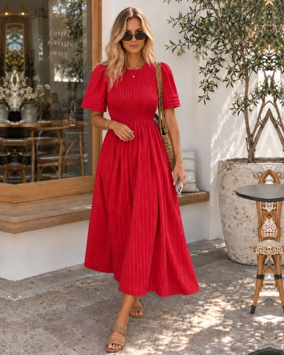 Esther & Co - Iolana Dress - Cherry
