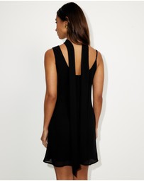 Dazie - Romeo Chiffon Neck Scarf Mini Dress