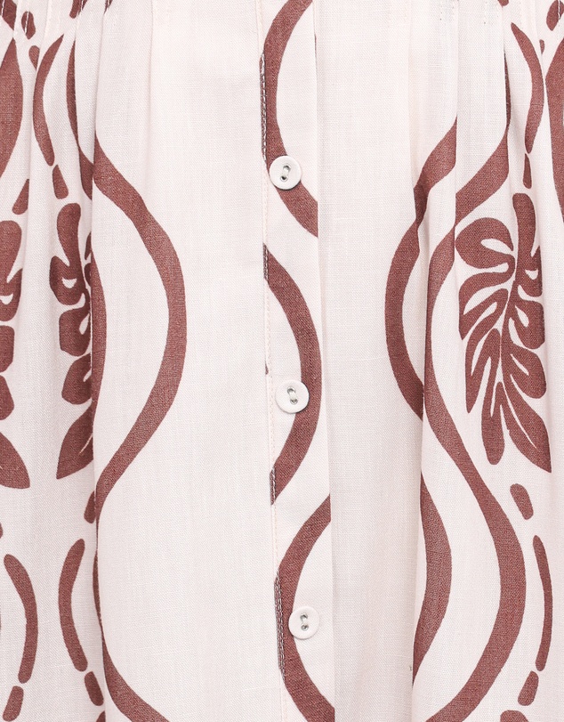 Petal & Pup - Lira Long Sleeve Midi Dress - Brown Print