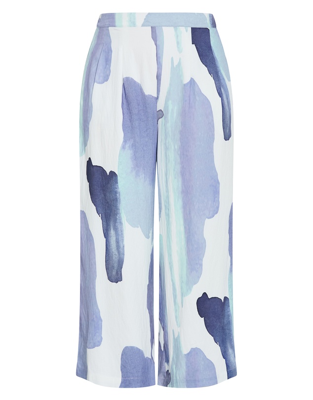 City Chic - Plus size Surface Level Print Pant - light blue