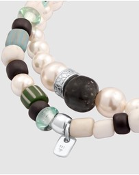 Kuzzoi - ICONIC EXCLUSIVE - Bracelet Male Synthetic Pearl 925 Sterling Silver