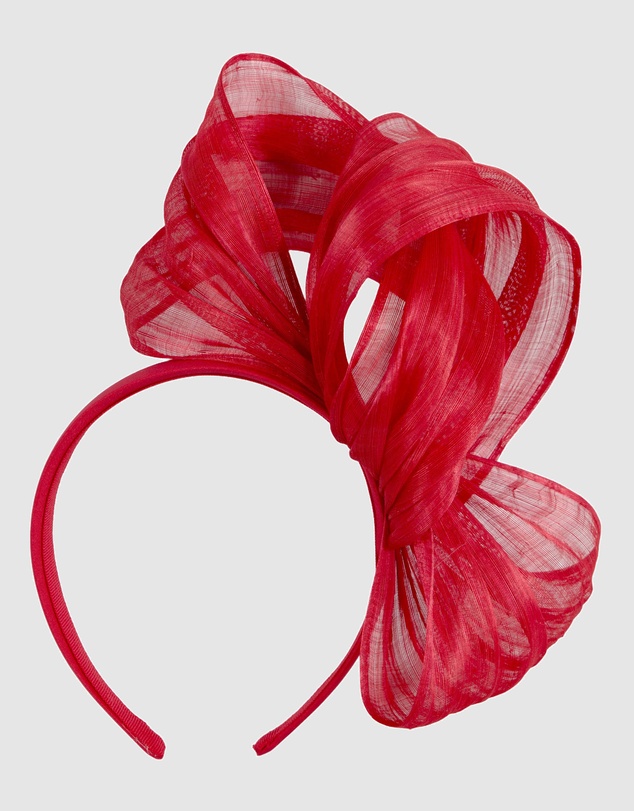 Fillies Collection - Bespoke Bright Red Bow Racing Fascinator