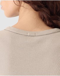 Bassike - Scoop Hem Placket T-Shirt