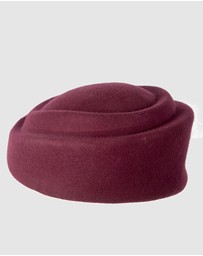 Max Alexander - Felt Wine Pillbox Hat