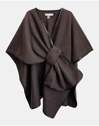Morgan & Taylor - Jane Bias-Edged Poncho Chocolate Brown