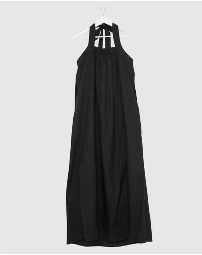 Revibe - Repaired AERE Dovie Linen Maxi Dress - AU 16