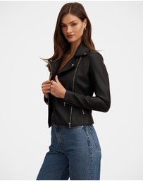 Forever New - Betty Faux Leather Biker Jacket