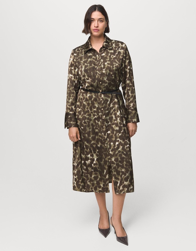 M.N.G - Printed Shirt Dress With Belt