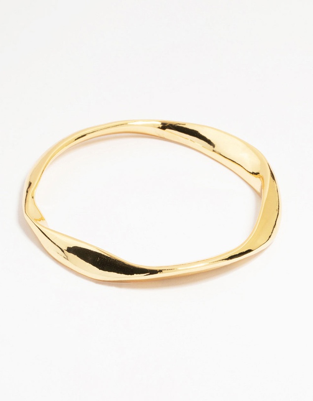 Lovisa - Gold Plated Brass Statement Wavy Bangle
