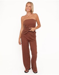 Petal & Pup - Dalia Eyelet Pant - Brown