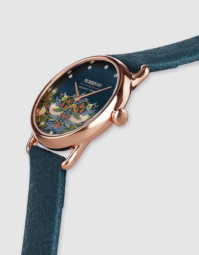 August Berg - Morris & Co 26mm Indigo Strawberry Thief Watch
