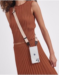 LOUVE COLLECTION - Clear Phone Case + Latte Love Lanyard