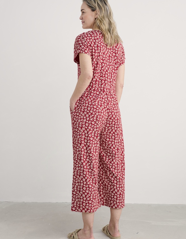 Seasalt - Seasalt Cornwall Saltwater Ditsy Scarlet Rose Trellis Jumpsuit