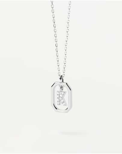 PDPAOLA - Mini Letter K Silver Necklace