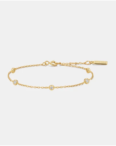Ania Haie - Ania Haie Gold Classic Bezel-Set Station Bracelet