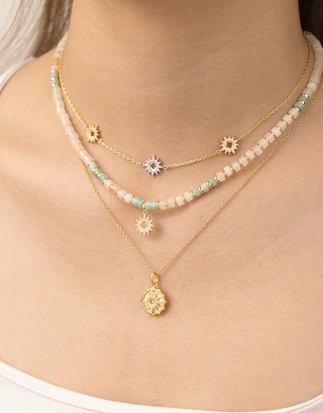 Wanderlust + Co - Sun Hues Beaded Gold Necklace