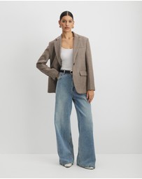 Revibe - Repaired AERE Opal Wool Blend Relaxed Blazer - AU 6