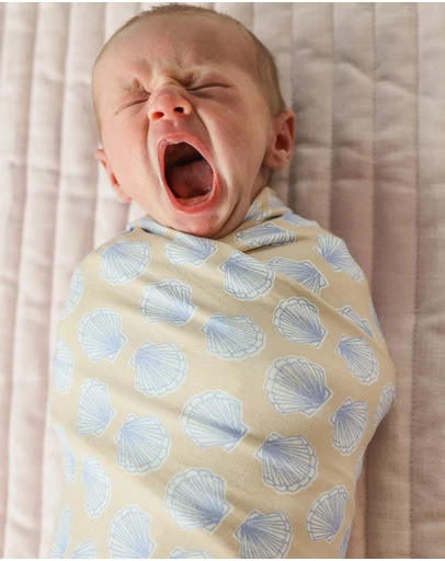 Kynd Baby - Large Stretchy Swaddle in Seashell Blue