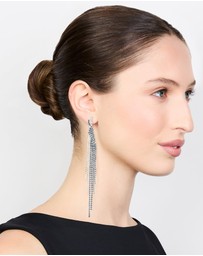 Lovisa - Silver Blue Diamante Twisted Chain Drop Earrings