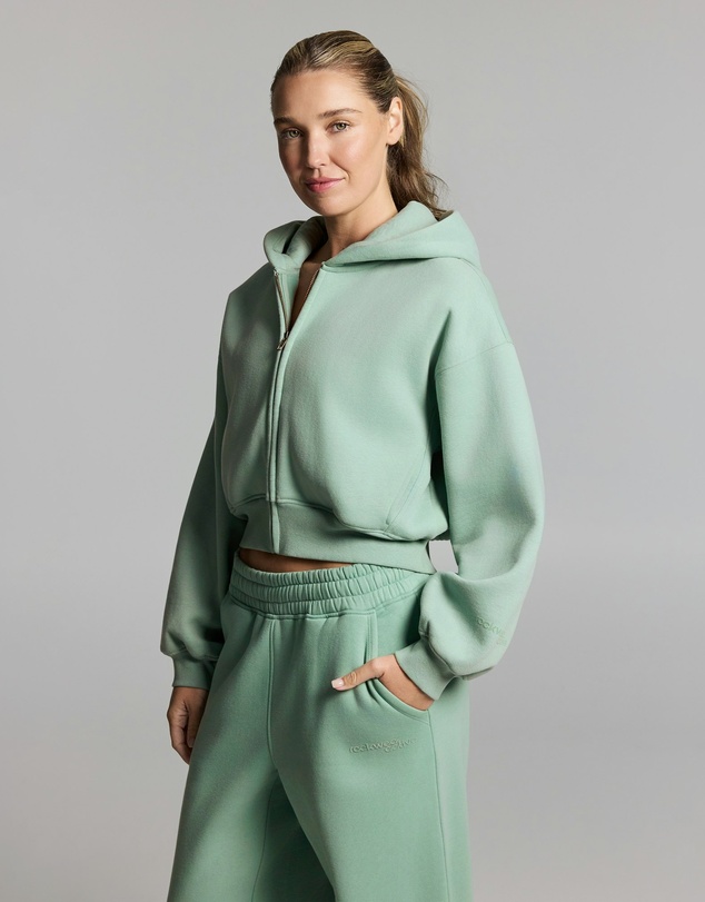 Rockwear - Luxe Fleece Cropped Zip Through Hoodie