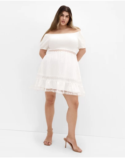 City Chic - Aura Lace Hem Dress