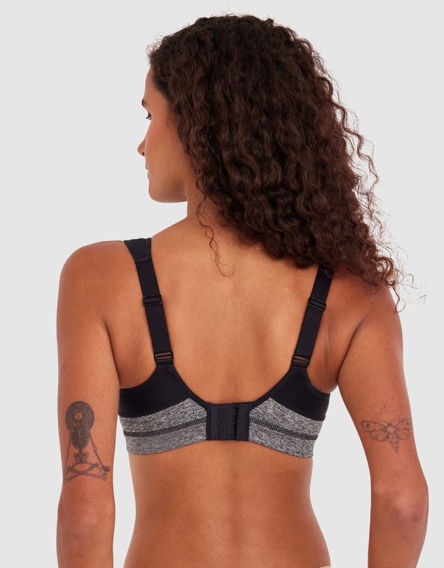 Bras N Things - Cool It Contour Underwire Sports Bra - Grey/Black