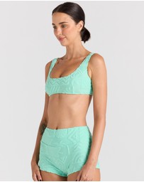 Poolside Paradiso - Mai Tai Crop Bikini Top - Mint