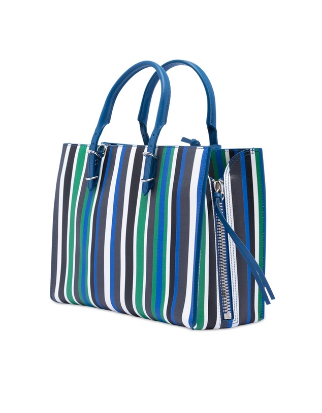 Pre-Loved by Azura Reborn - Pre-Loved Mini Leather Striped Papier A6 Zip Around Satchel