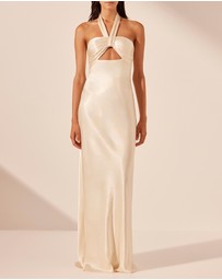 Shona Joy - La Lune Ruched Halter Maxi Dress