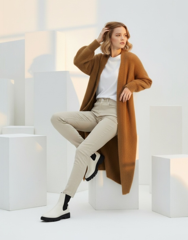 Mossée - Anya Long Fluffy Cardigan