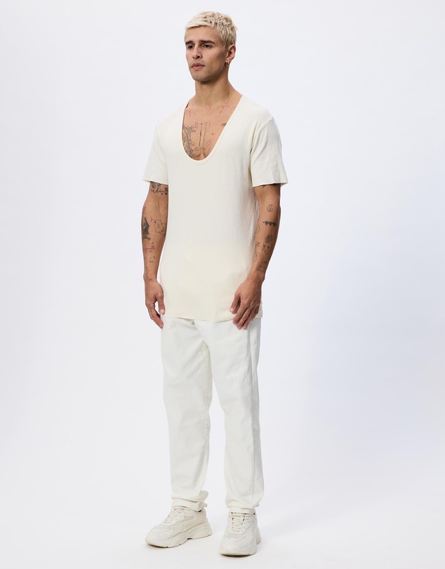 Surrounded By Ghosts - The Grossite Slim Low Neck Rib Knit T-Shirt