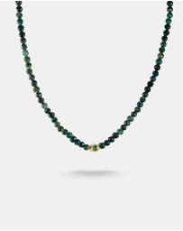 THOMAS SABO - THOMAS SABO Elyndra Necklace with Green Moss Agate Beads