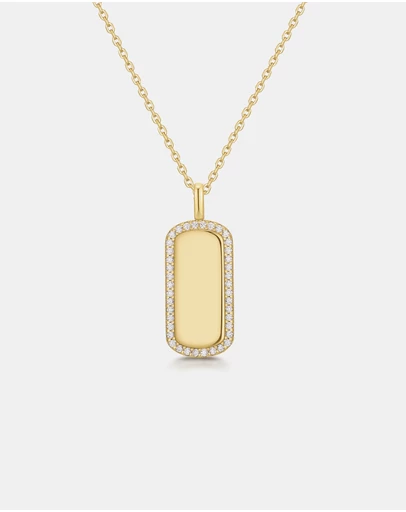 Ania Haie - Ania Haie Gold Sparkling Tag Necklace