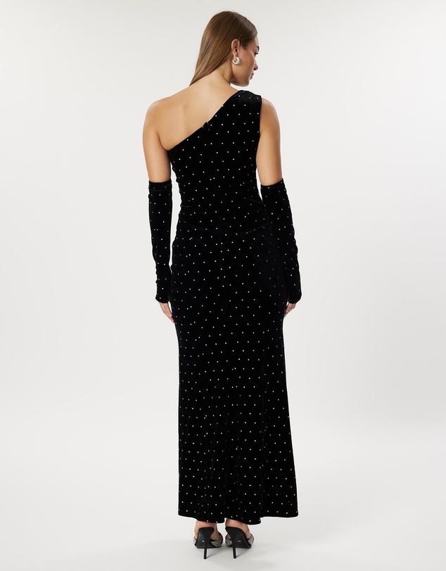 Romance by Honey and Beau - Alegra One Shoulder Diamonti Maxi Dress