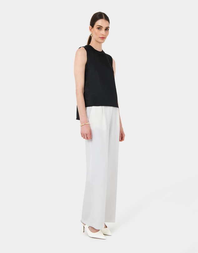 Forcast - Louisa Round Neck Satin Top