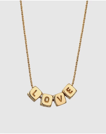 Elli Jewelry - Love Pendant Necklace in Gold-Plated 925 Silver