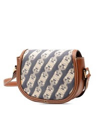 Pre-Loved by Azura Reborn - Pre-Loved Small Maillon Triomphe Jacquard and Calfskin Crecy Crossbody