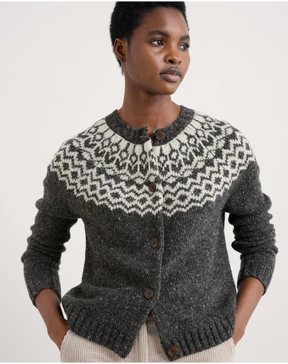 Seasalt - Seasalt Cornwall Grey Port Kinnis Cardigan Merino