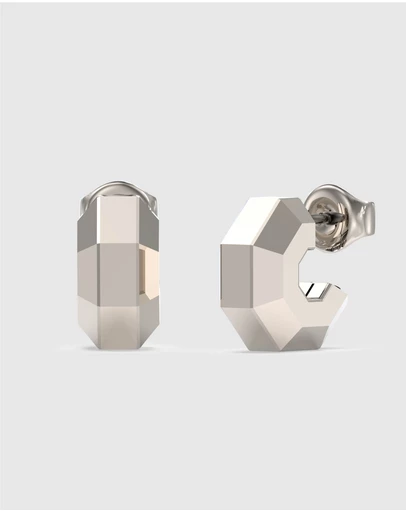 GUESS - Silver-Tone Exagon Earrings