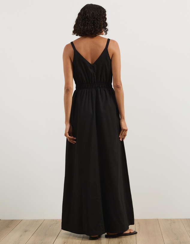 Atmos&Here - Allegra Linen Blend Button Front Maxi Dress
