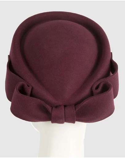 Max Alexander - Felt Wine Pillbox Hat