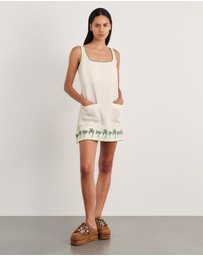 Jag - Palm Embroidered Mini Dress