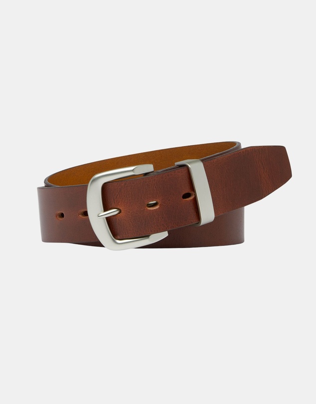 Buckle - Swag. Australian Made Full Grain Natural Leather Belt. 38mm width.