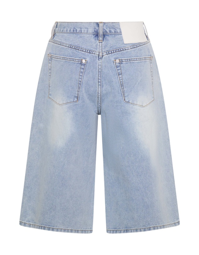 ONE TEASPOON - Beastie Low Waist Wide Leg Denim Jorts - Soft Blue